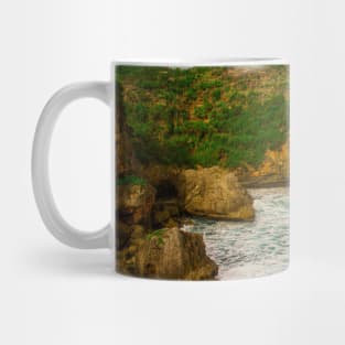 Wavy rock lagoon beach Midodaren on Java, Indonesia. Mug